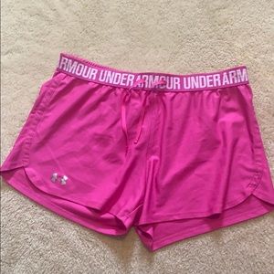 Pink under armor shorts
